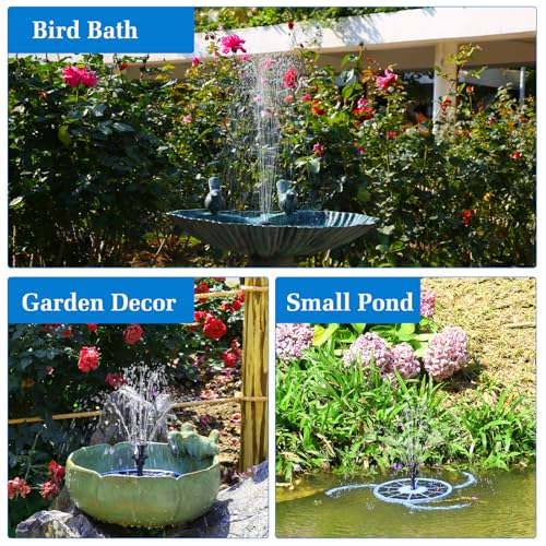 3.5W Solar Fountain Built (Blue / 3.5W-1500mAh Battery)