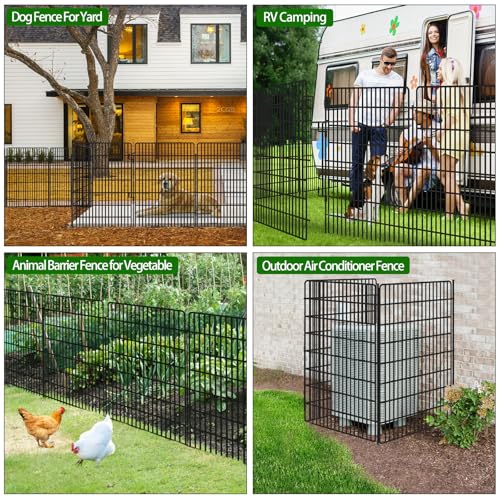 5 Panels Garden Fencing Animal Barrier with Lock (48in(H))