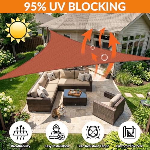 17'X21' Sun Shade Sail Rust Red Curved Square Customizable (Rust Red / 17'X21' custom)