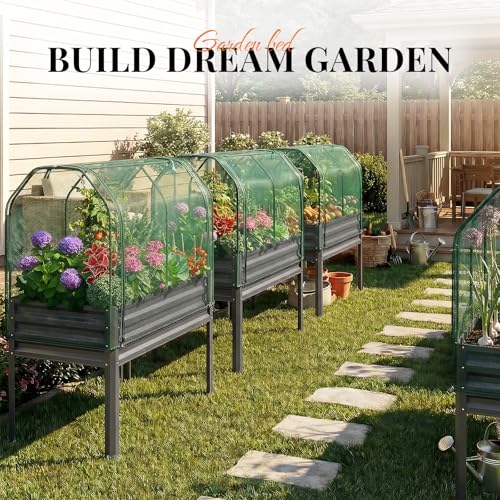 Large Raised Garden Bed with Legs & Netting 48×24×56 in