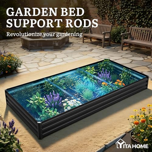 2pcs 8x4x1ft Galvanized Raised Garden Bed (8x4x1ft 2pcs / Black)