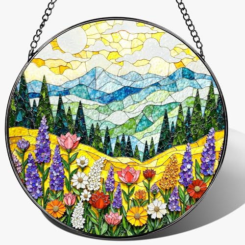 8 Inch Stained Glass Ornament (Wildflower B)