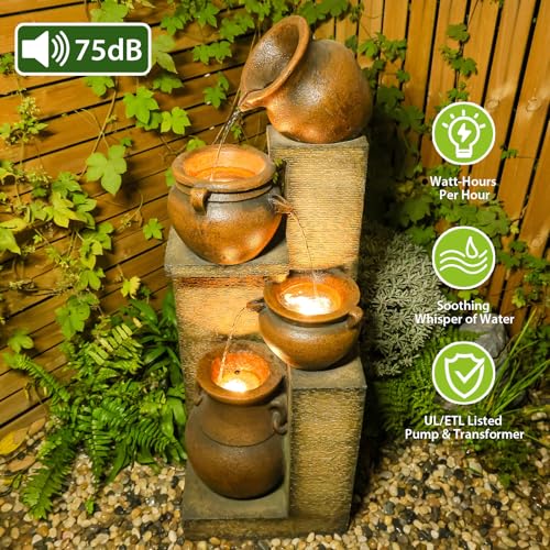 53" H Patio Water Fountain (Gold)