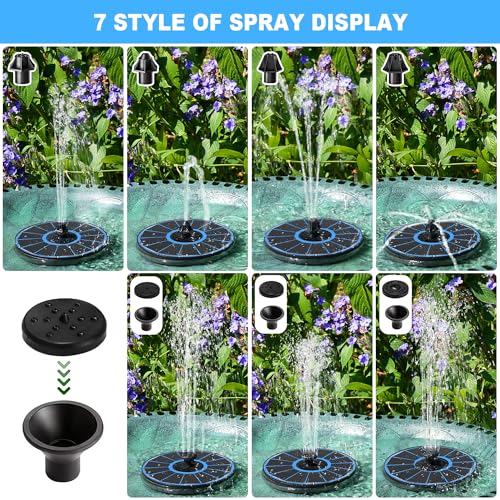 Solar Fountain with 2000 mAh Battery Backup Works in Cloudy