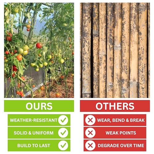 5 Ft Fiberglass Eco Friendly Garden Stakes 100 Pack (100 Count)