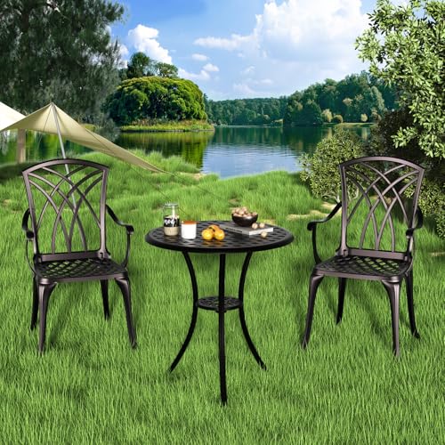 Patio Bistro Set 3 Piece (Woven / Black)