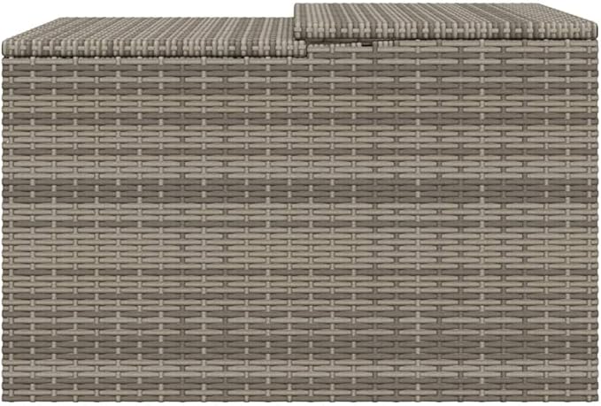 vidaXL Robot Mower Garage - Weather Protection for Robotic Lawn Mowers - Gray - Poly Rattan - 33.9"x35.4"x20.5"/22.4"