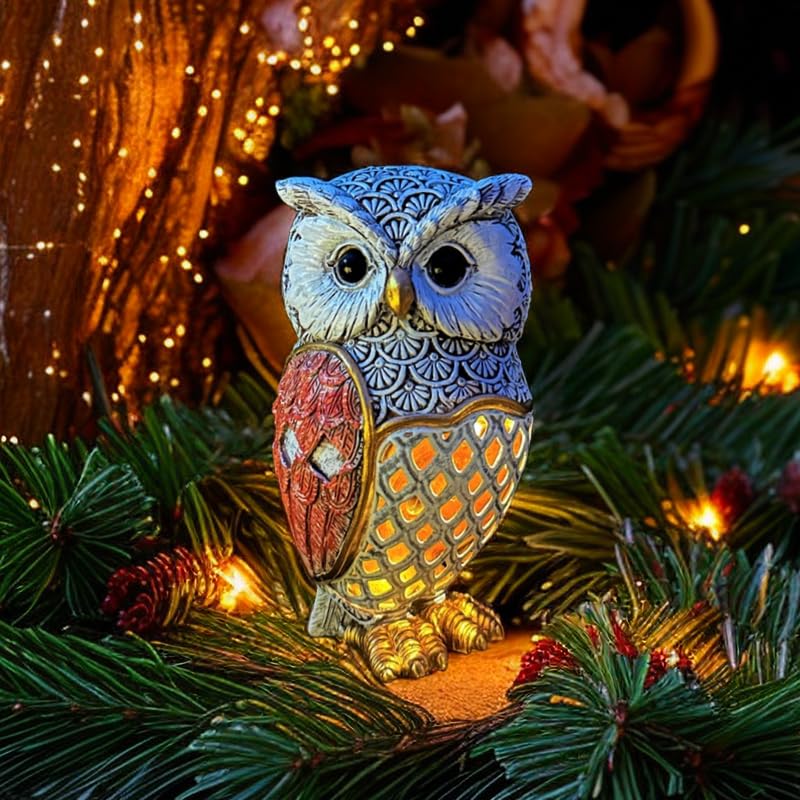 Solar Garden Decor Owl Statues Figurine (Small Owl)