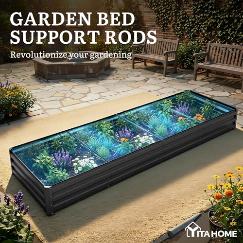 2pcs 12x4x1ft Galvanized Raised Garden Bed (12x4x1FT(2PCS) / Black)