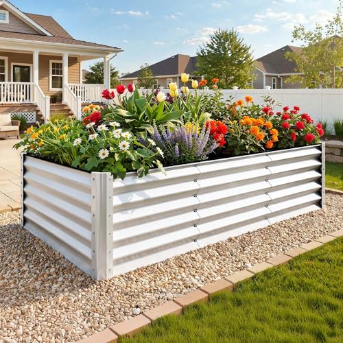 8x4x3ft Galvanized Raised Garden Bed (8x4x3ft / Silver)