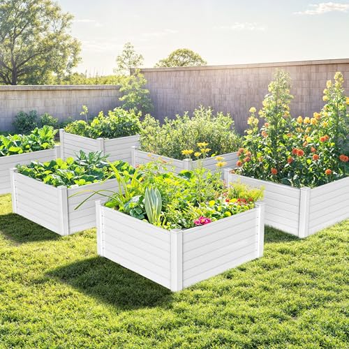 4 x 4 x 2 FT Raised Garden Bed (White / 4x4x2ft)