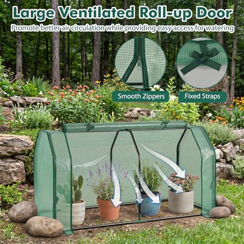 Portable Mini Greenhouse with Roll (Green)
