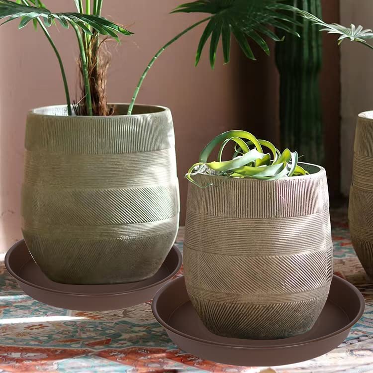 2 Pack of 20 21 inch Plant Saucer Round (21" (2 pack) / Chocolate)