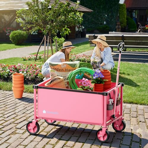 29.3" Collapsible Wagon Cart (Pink / 150L)