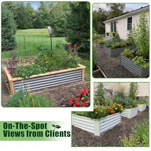 Anleolife 6 Bed 4ft Round & 8x4ft Rectangle Raised Bed Set