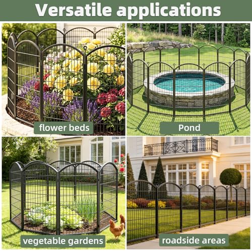 Decorative Garden Fence (Black / 48 in(H))