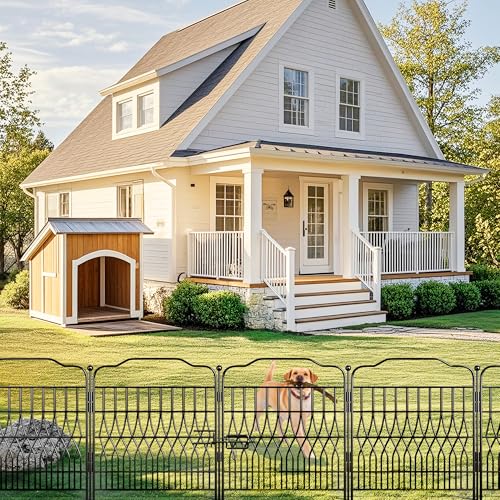 5 Panels Arc Metal Garden Fence with Gate (5 Count)