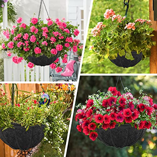 4 Pack 12 Inch Round Fabric Planter Basket Liner (12inch)