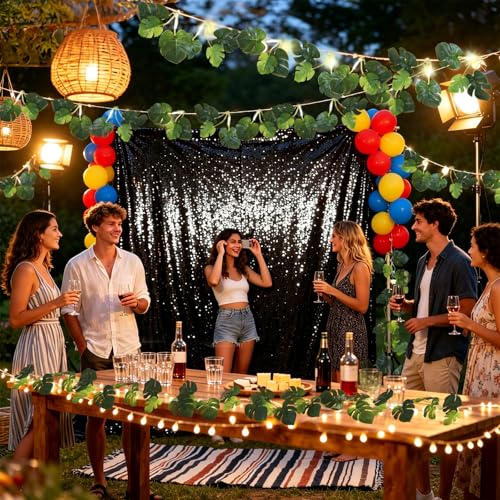 Monstera Leaves String Light 1P 20LED Battery Operated Tropical Ivy (Green Plam)
