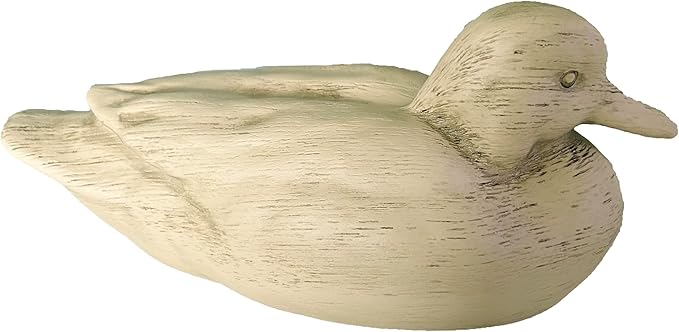 Knick Knacks Duck Statue Home Decor Hand Carved Hand Painted Decor for Home, Office Desk Cute Animal Figurine Unique Gift for Holidays Housewarming (Beige)