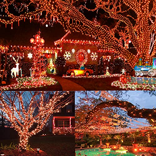 2 Pack 144 FT 400 LED Solar Halloween Lights String Outdoor Orange (Orange / 2 Pack 400 LED)