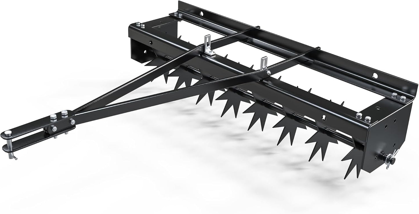 YINTATECH 48" Lawn Aerator Tow Behind with Universal Hitch for spike Aerator, Black