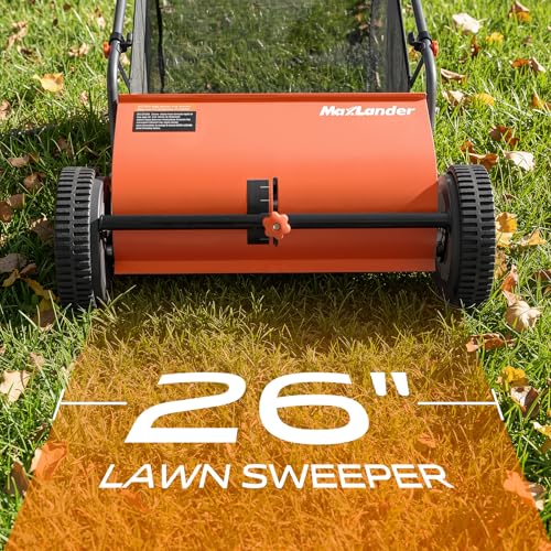 26" Lawn Sweeper for Leaves & Grass (Tangerine)