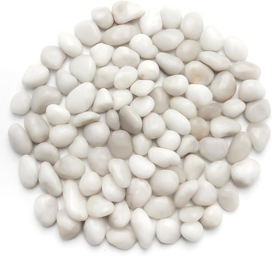 1 Pack 5 Lbs Random Color River Rocks for Plants,0.8-1.5 Inch Decorative Ornamental Pebbels, High Polished Stones for Garden Landscaping, Smooth Gravel Filler, Succulents, Fish Tank, White/Yellow