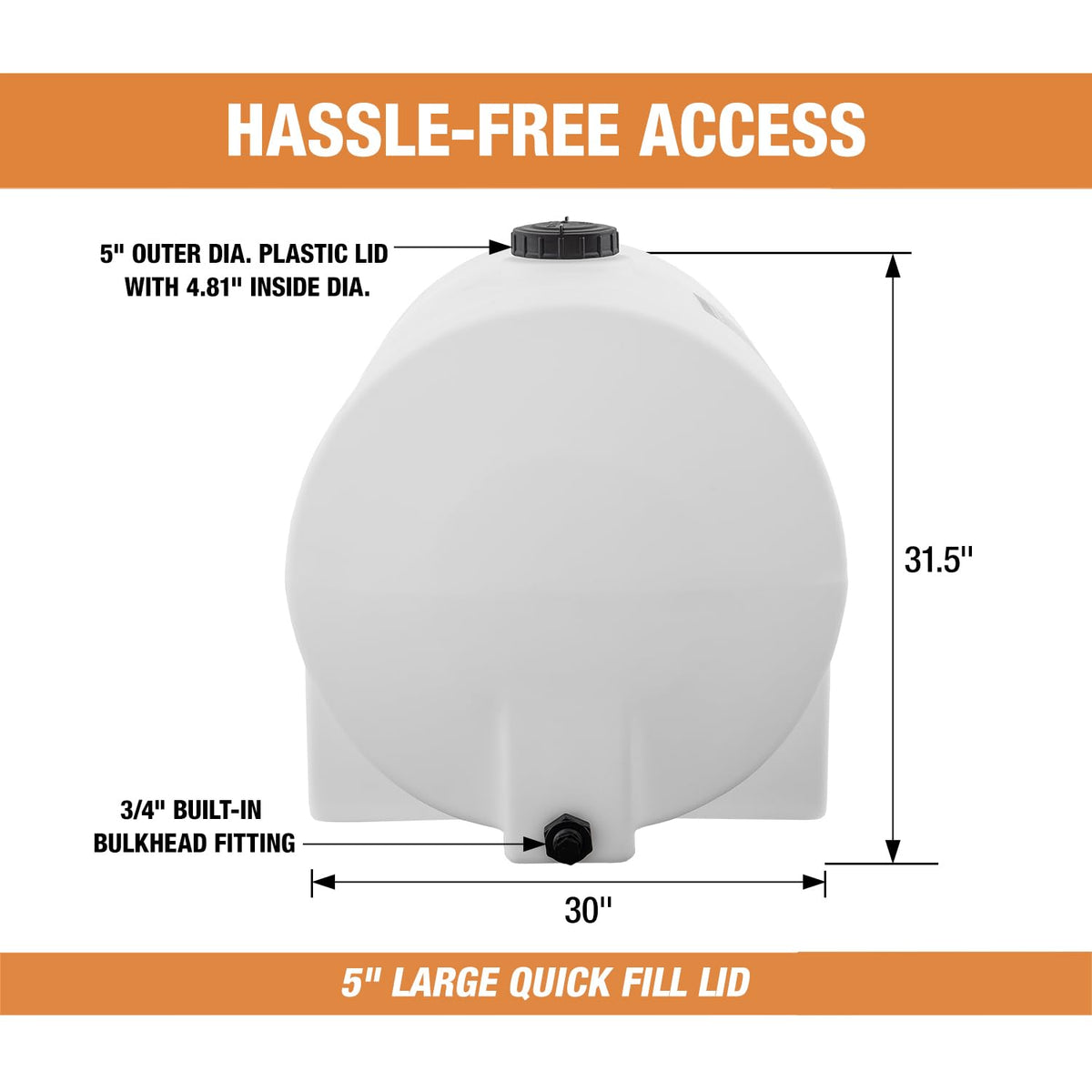 125 Gallon Polyethylene Storage Tank with Legs (125 Gallon)