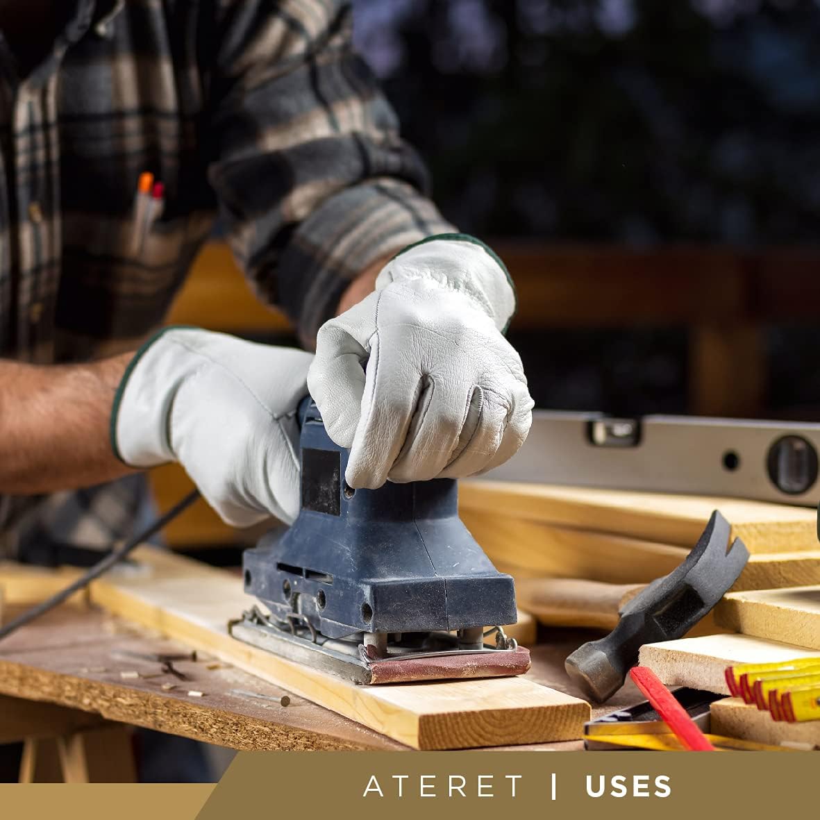 ATERET 36 Pairs X-Large Heavy Duty Durable Cowhide Leather Work Gloves I Driver Gloves for Truck Driving, Warehouse, Gardening, Farming