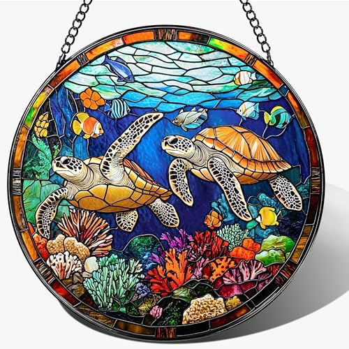 Stained Glass Window Hanging (Sea Turtle)