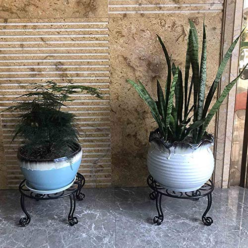 Metal Outdoor Plant Stand 11.8IN Diameter Heavy Duty Plant Pot Stands for Indoor Round Flower Pot Support Rack Set of 2 (2 Count)