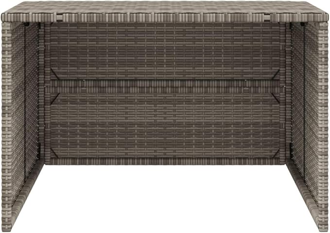 vidaXL Robot Mower Garage - Weather Protection for Robotic Lawn Mowers - Gray - Poly Rattan - 33.9"x35.4"x20.5"/22.4"