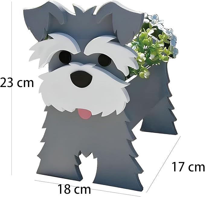 Small White Corgi Dog Planter Plant Pots, Animal Shaped Planter Pot, Premium Garden Succulent Plant Pots Cute Dog Design, Storage Container Planters for Indoor Plants 9.8 x 6.3 inch