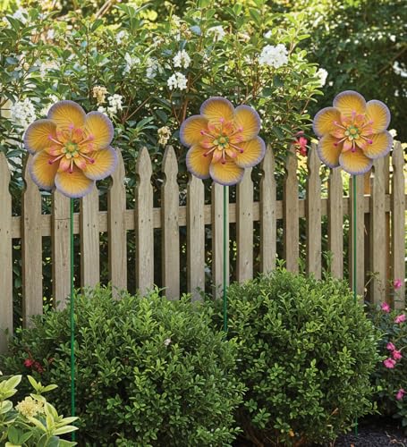 Wind Spinner Outdoor Metal Kinetic Yard Art with Stake (Purple / Small (60-69 Inch))