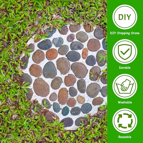 5 Size Round Stepping Stone Mold (8.7" 9.25" 10" 11.4" 12.6" / White)