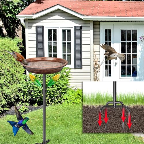 Bird Baths for Outside (Vintage Brown)