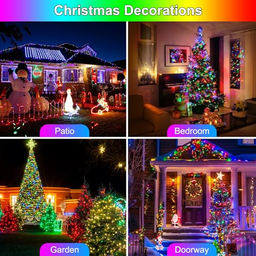 200FT 600LED Christmas Lights Plug in (Multicolor / 200FT 600LED)