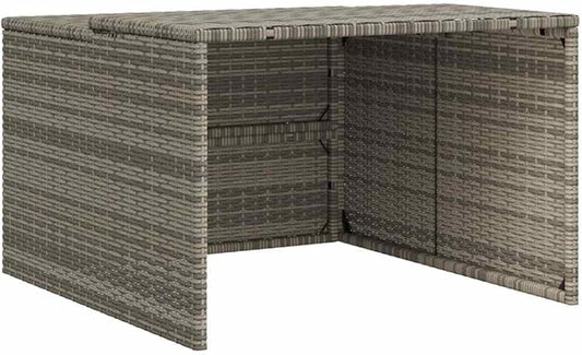 vidaXL Robot Mower Garage - Weather Protection for Robotic Lawn Mowers - Gray - Poly Rattan - 33.9"x35.4"x20.5"/22.4"