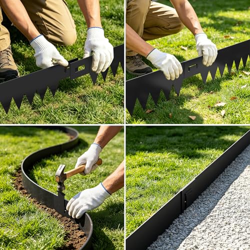 Metal Landscape Edging 10 (Black / 4.5 Inch 10Pcs)