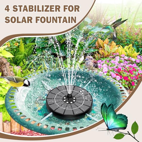 Solar Fountain for Bird Bath Colorful Lights Automatic Cycle 3.5W Solar Water Fountain Outdoor Garden 2200mAh Battery (Colorful 1)