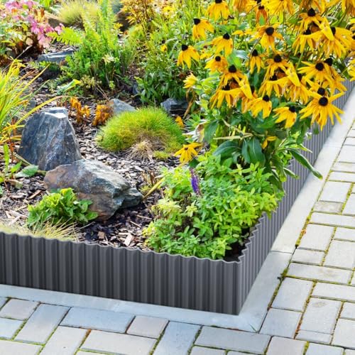 Corrugated Metal Garden Edging 10" x 20Ft (Dark Gray)