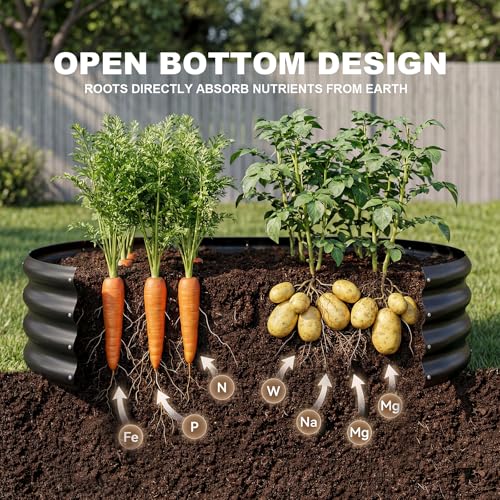 2Pcs 8ft Galvanized Steel Raised Garden Bed (8×4×1ft(2pcs） / 2-grey)