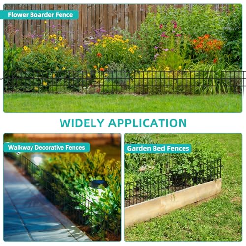 30 Panels Animal Barrier Fence (30 Panels-42.5ft(L)x13in(H) / Black)