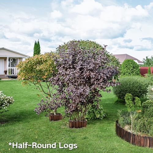 Wood Garden Edging (Staggered-Height 10pcs / 9.8x47in)