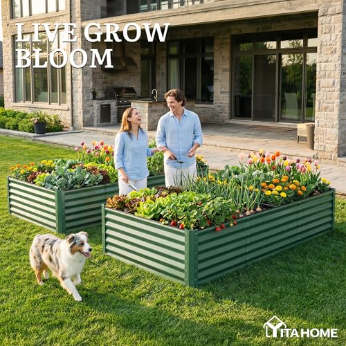 8x4x1.5ft Galvanized Raised Garden Bed (8x4x1.5ft / Green)