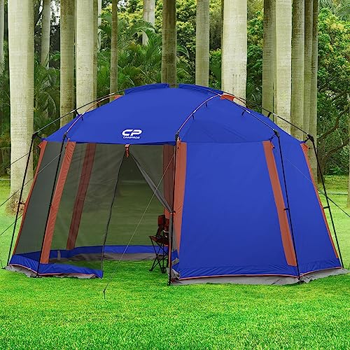 Screen House Tent 13 x 13 Ft Screened Mesh Net Wall Canopy (Blue-2 / 13'x13')