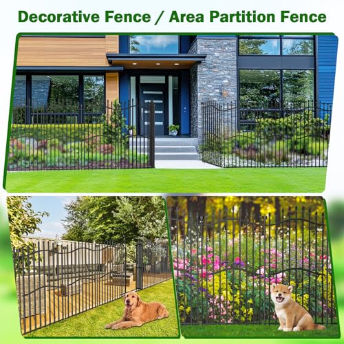 No Dig Garden Fence 48" H x 18'L with Gate Decorative Yard Dog Panels (48 in(H) X 18 ft(L))