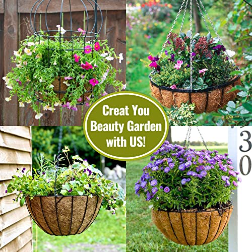 6 Pack 12 Inch Hanging Basket Coco Liners Replacement (6pcs / 12 Inch)