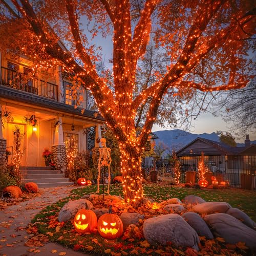 600 LED Solar Halloween Lights (Orange / 600LED*1)